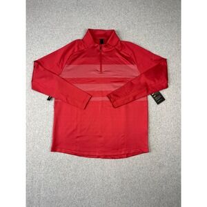 Nike Vapor Golf Pullover Mens L Red Dri Fit 1/4 Zip Long Sleeve Performance